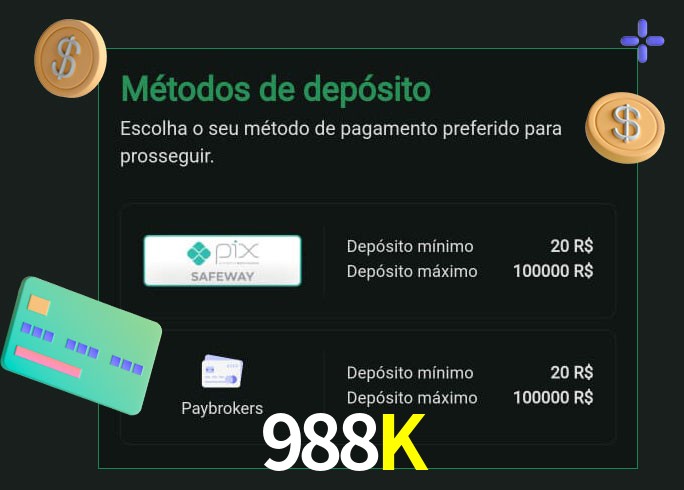O cassino 988K oferece uma grande variedade de métodos de pagamento